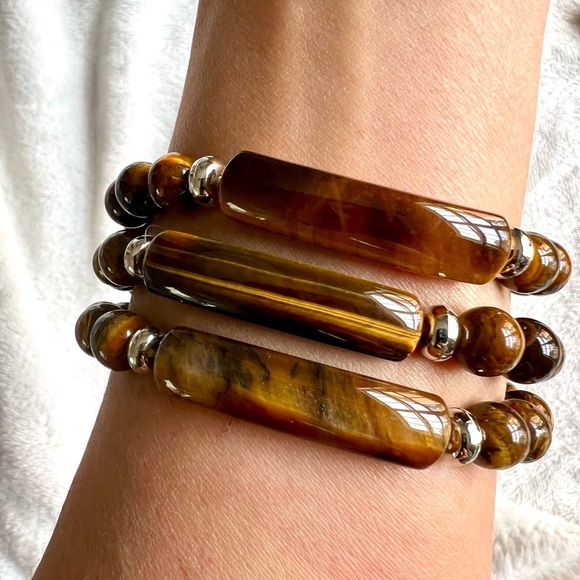 Mahogany Obsidian, Dalmatian Jasper, Pink Zebra, Lepidolite Mala ID Bracelet - Picture 5 of 5